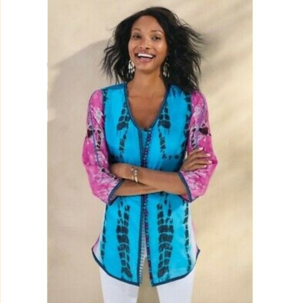 Soft Surroundings Curacao Silk Tunic & Tank 3X